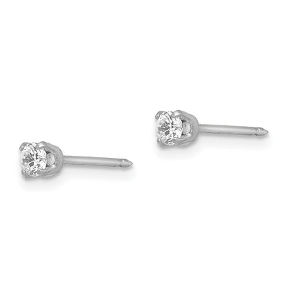 18k White Gold 3mm CZ Earrings