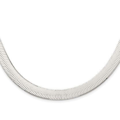 Sterling Silver 10.5mm Magic Herringbone Chain Necklace