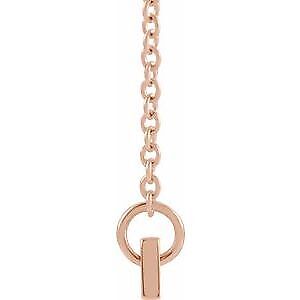 14k Rose Gold Family is Forever Bar 18" Necklace