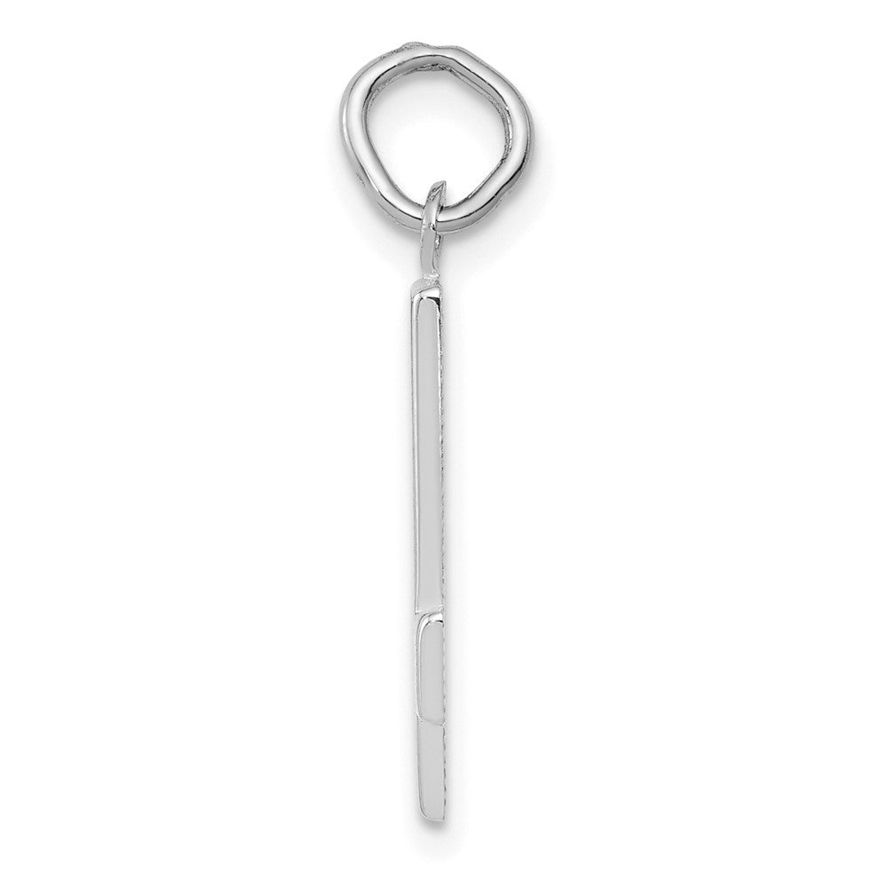 14K White Medium Polished Number 4 Charm