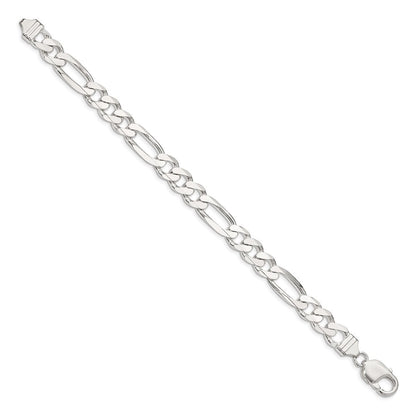 Sterling Silver 9mm Figaro Chain Bracelet