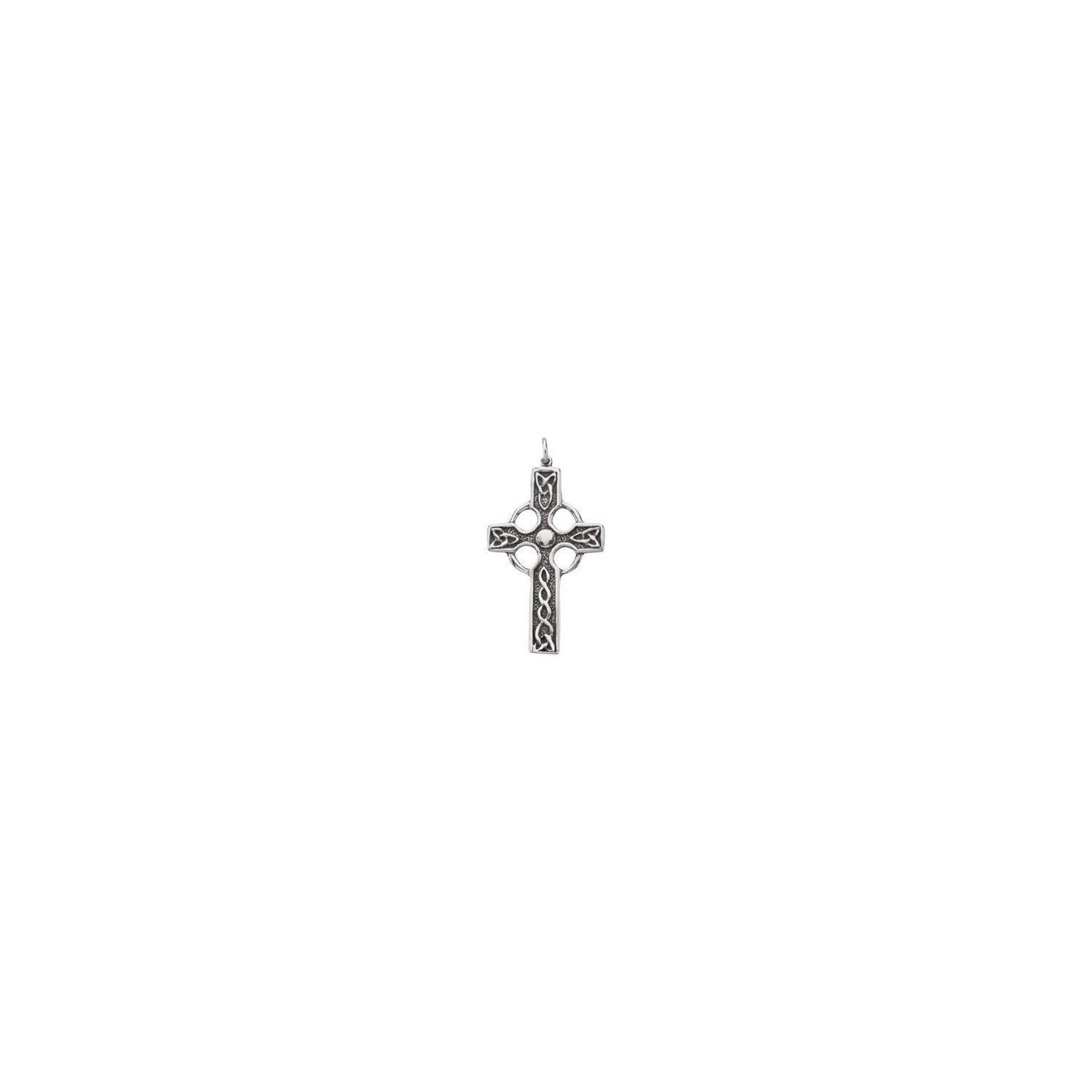 Sterling Silver Celtic Crucifix Catholic Cross Pendant Fine Jewelry Gift for Her