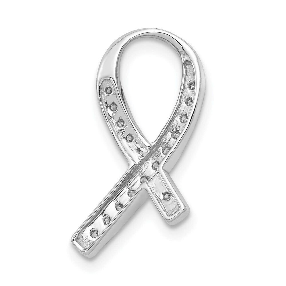 14k White Gold 1/8ct. Diamond Awareness Pendant for Women