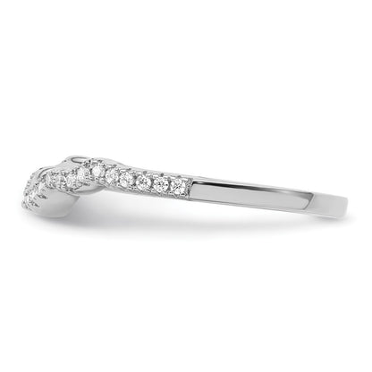 Sterling Silver Rhodium plated 2 piece CZ Bridal Ring Set Size 8