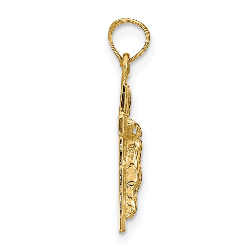 14k Yellow Gold Crucifix Pendant for Women