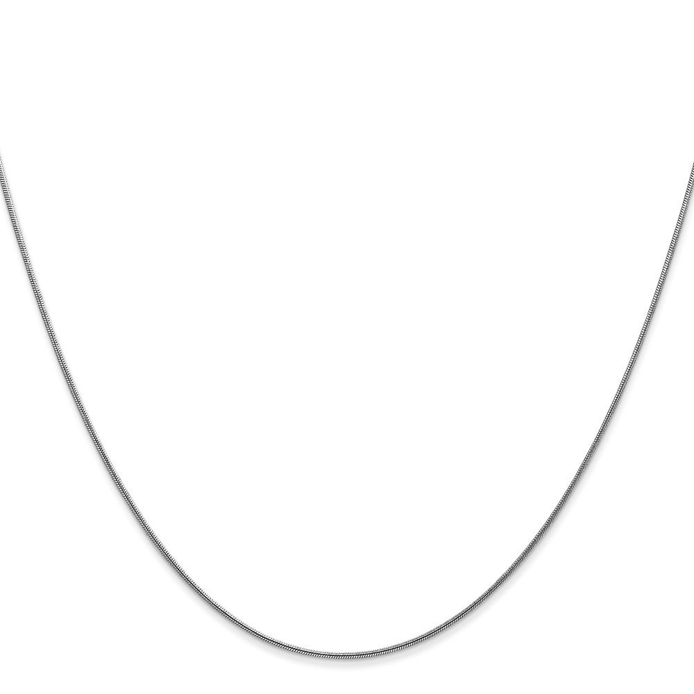 14K White Gold 18 inch .8mm Round Snake Chain Necklace