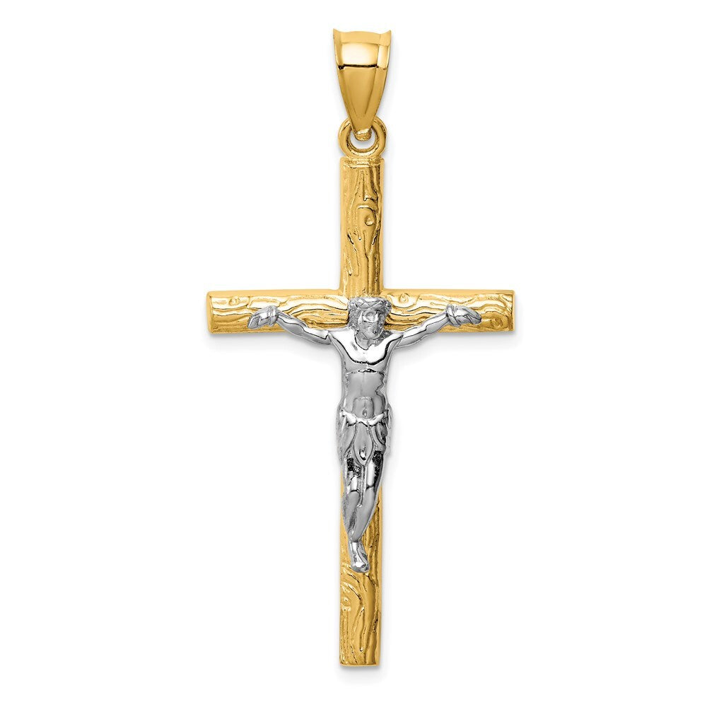 14k Two-tone Gold Crucifix Pendant for Women