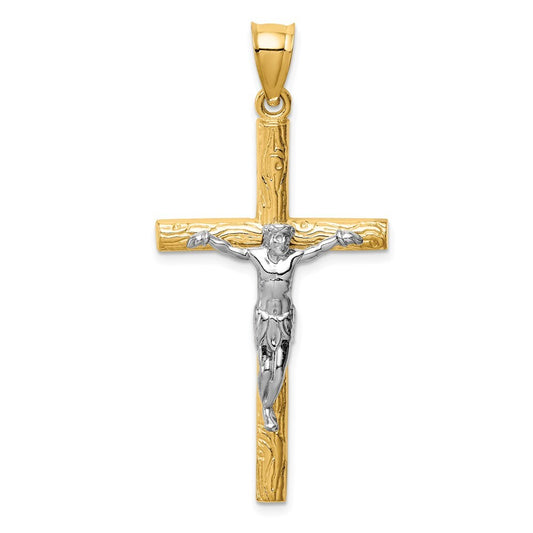 14k Two-tone Gold Crucifix Pendant for Women