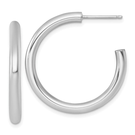14k Yellow Gold Polished 3.0 x 30mm Tube C-Hoop Earrings