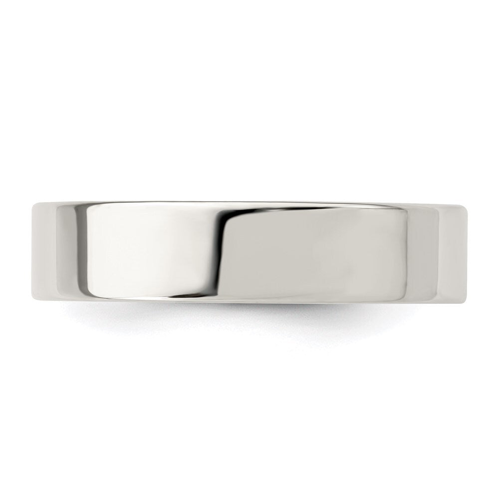 Sterling Silver 5mm Comfort Fit Flat Size 6 Band