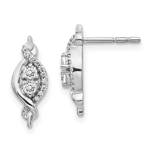 14k White Gold Diamond Fancy Drop & Dangle Earrings
