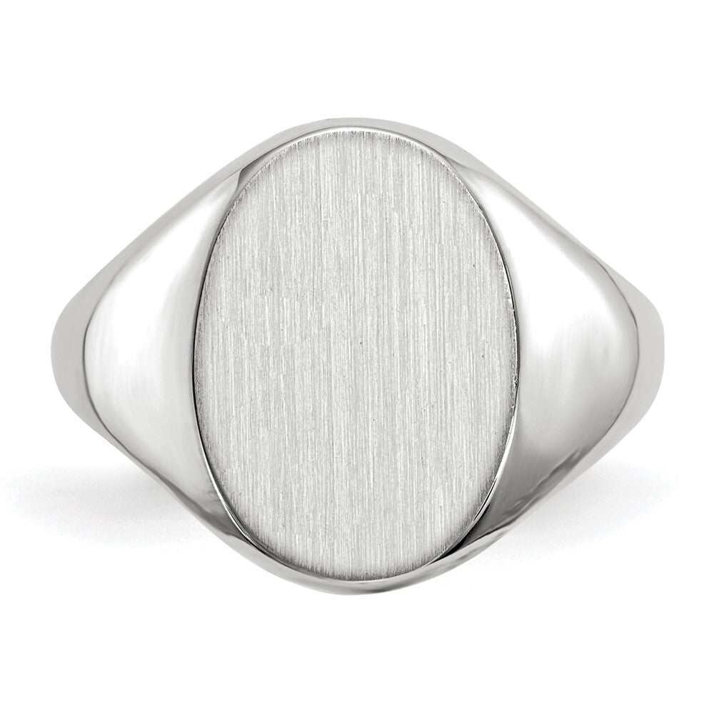 14k White Gold 11.5x8.0mm Closed Back Signet Ring
