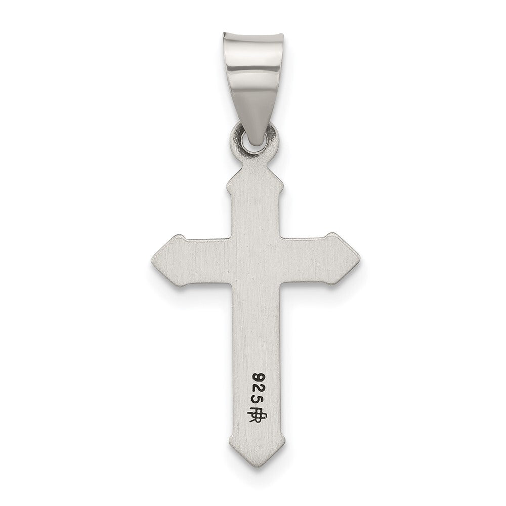 Sterling Silver Antiqued Textured Cross Pendant