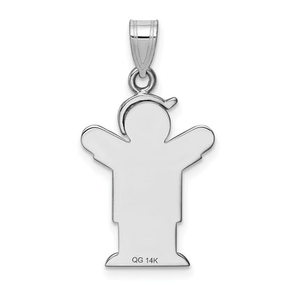 14k White Gold AA Diamond Kid Pendant for Women