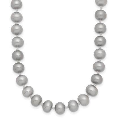 14k Yellow Gold 6-7mm Grey Near-Round Freshwater Cultured Pearl 18 inch Necklace