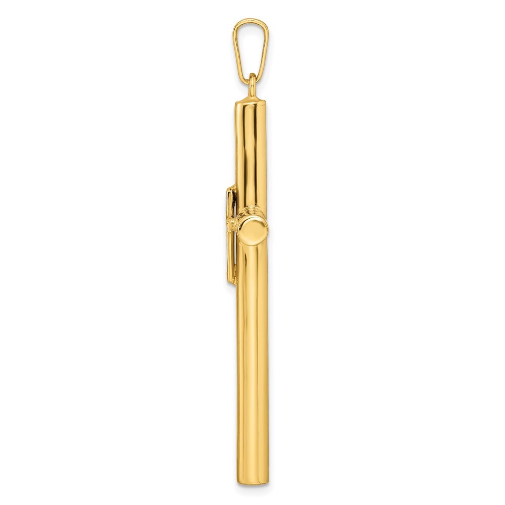 Sterling Silver Gold-tone Diamond-cut Center Hollow Cross Pendant