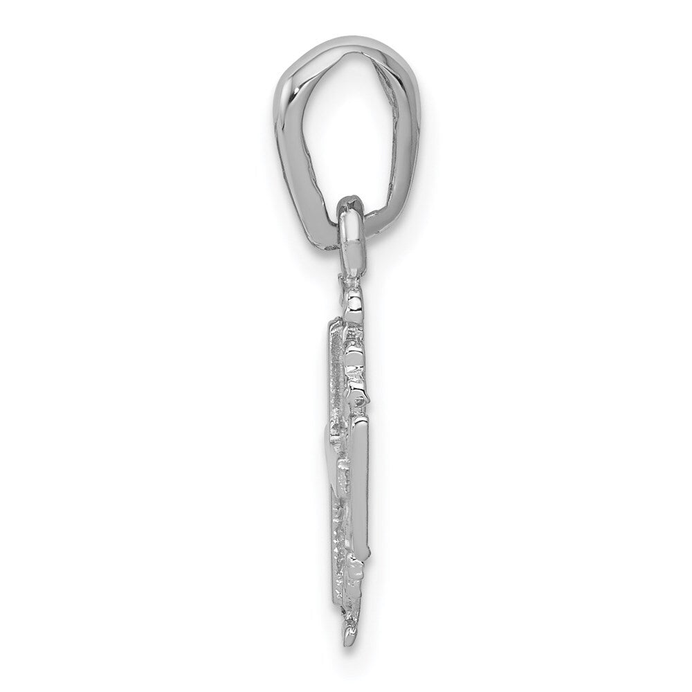 14k White Gold Jerusalem Cross Charm Pendant for Women