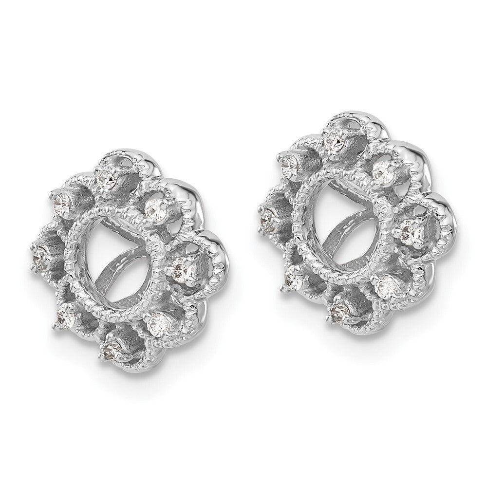 14k White Gold Fancy Diamond Earring Jackets