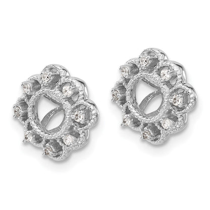 14k White Gold Fancy Diamond Earring Jackets