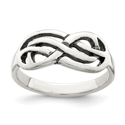 Sterling Silver Antiqued Knot Ring Size 6