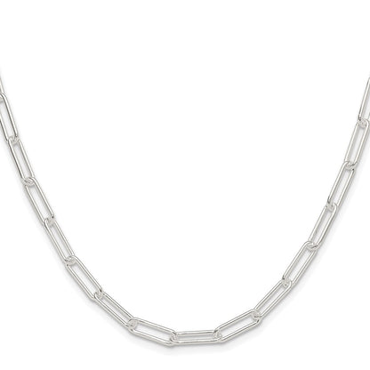 Sterling Silver Rhodium-plated Polished 4.5mm Paperclip Chain Necklace