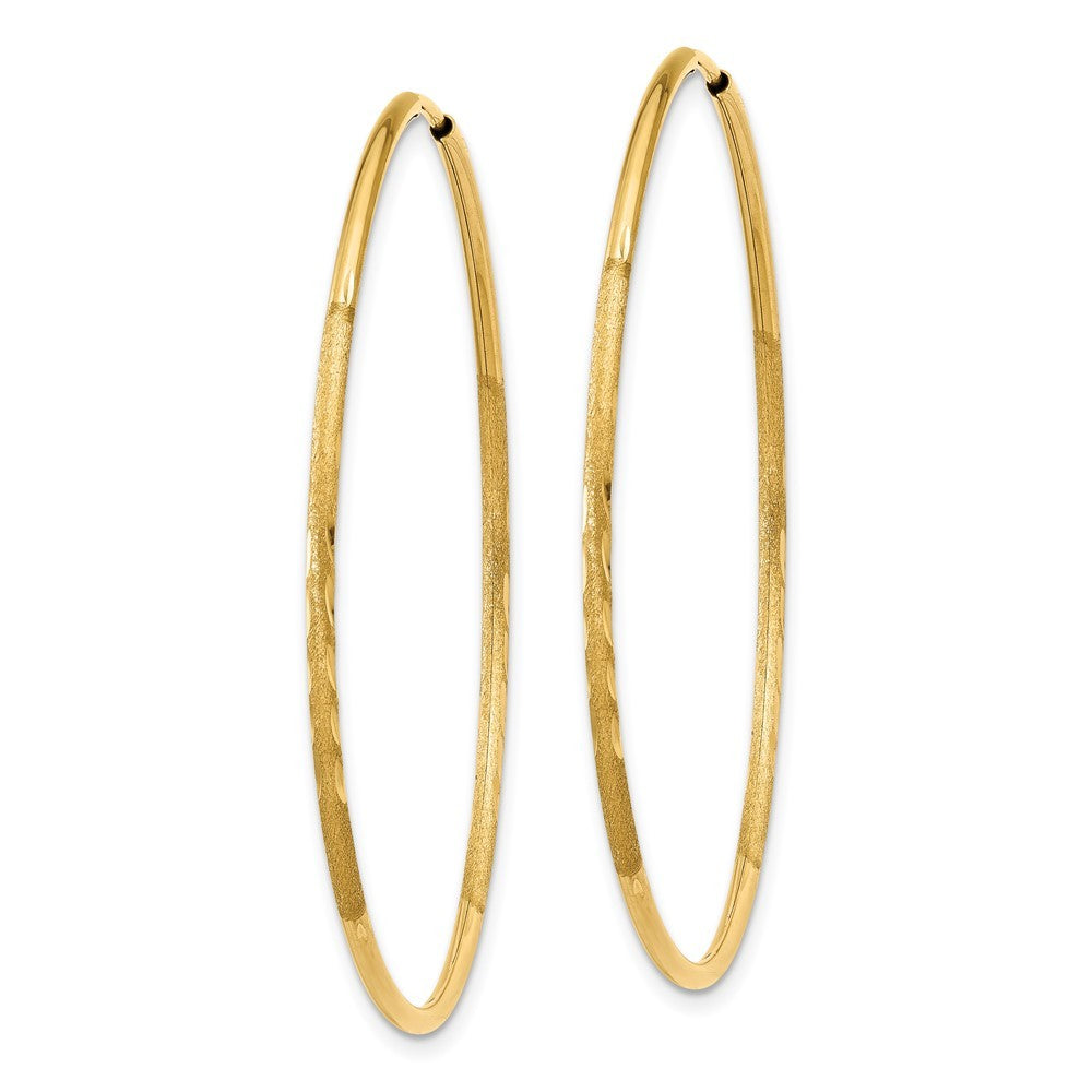 14k Yellow Gold 1.25mm Diamond-cut Endless Hoop Earring