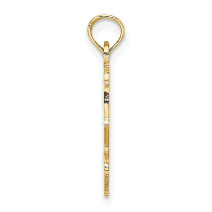 14k Yellow Gold BIG SIS in Heart Charm Pendant for Women