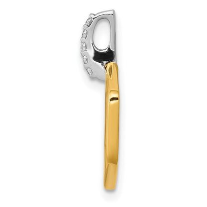 14k Two-tone Gold 1/20ct. Diamond Fancy Hexagon Pendant for Women