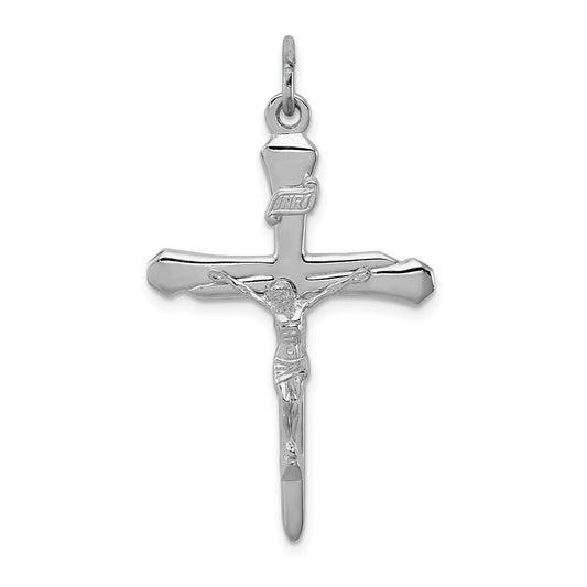 Sterling Silver Rhodium-plated Crucifix Pendant Holiday Gift for Women