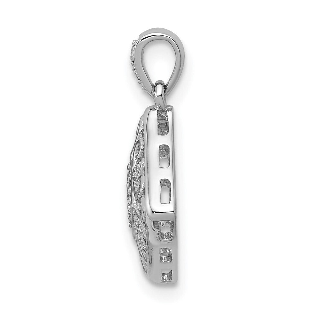 14k White Gold 1/15ct. Diamond Fancy Pendant for Women