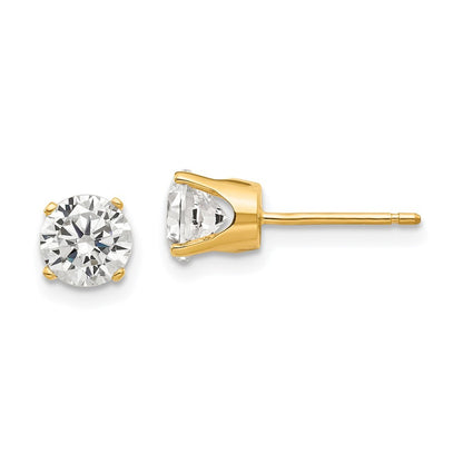 14k Yellow Gold 5.5mm CZ stud earrings