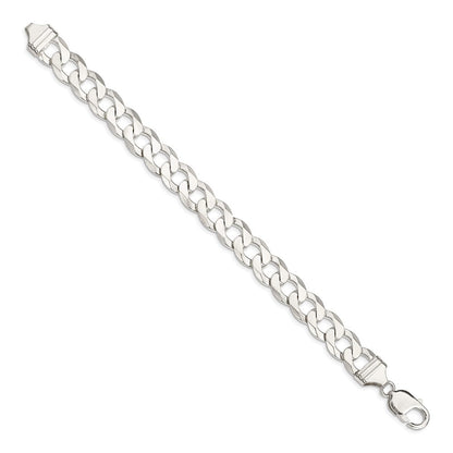 Sterling Silver 11.75mm Flat Curb Chain Bracelet