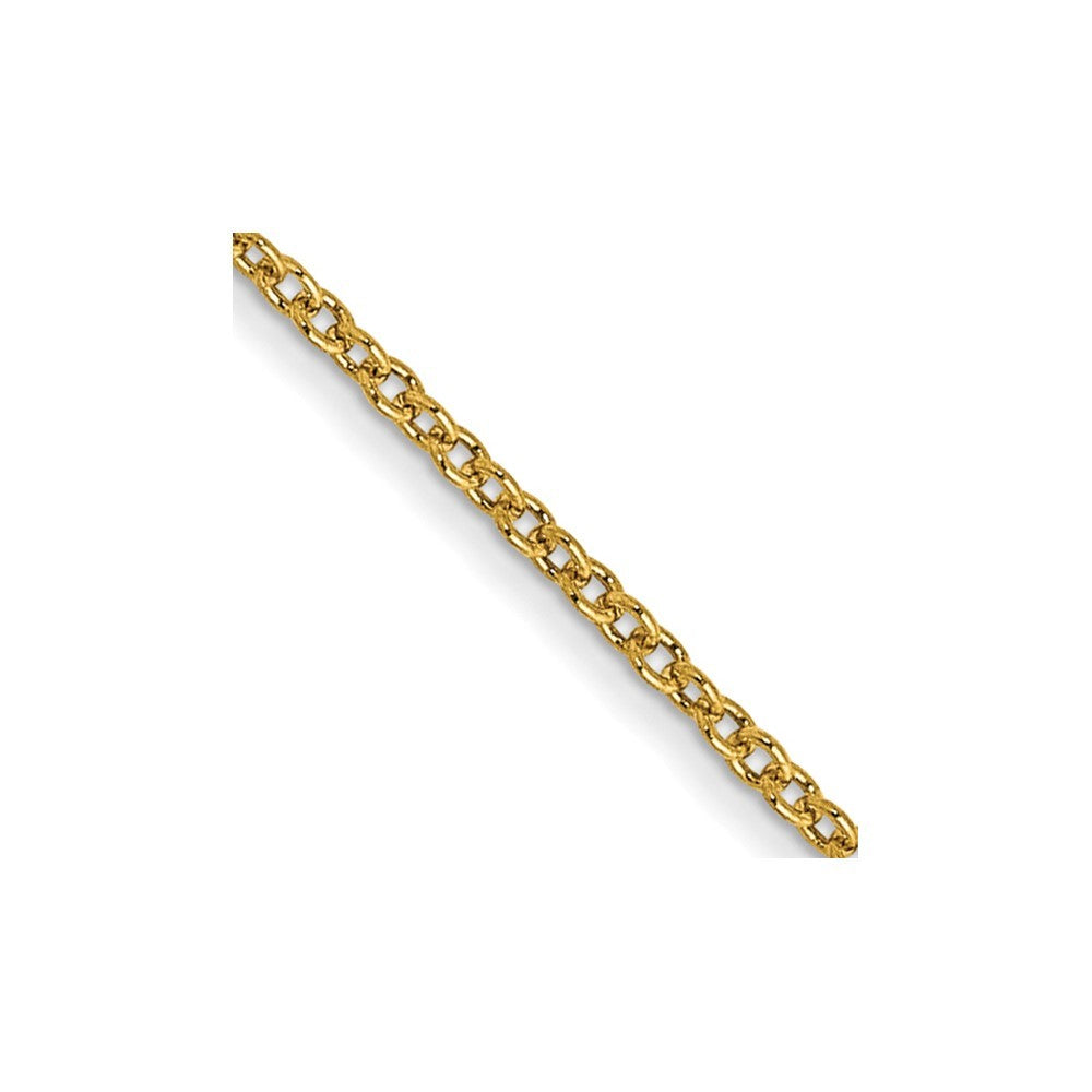 14k Yellow Gold 30" 1mm Round Open Link Cable Chain Necklace