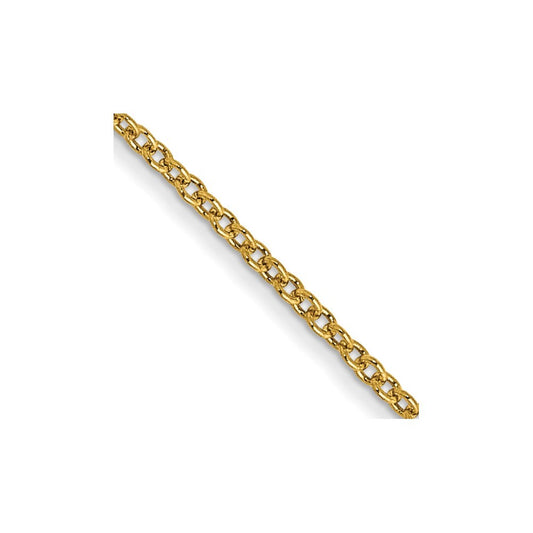 14k Yellow Gold 30" 1mm Round Open Link Cable Chain Necklace