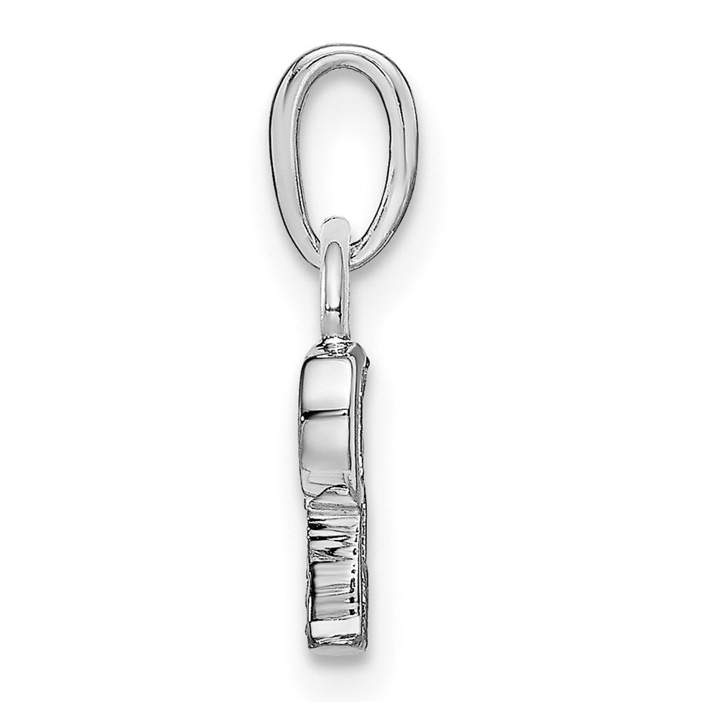 14k White Gold Rhodium-plated Diamond Letter P Initial Pendant for Women