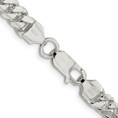Sterling Silver 6.4mm Polished Domed Curb Chain Necklace