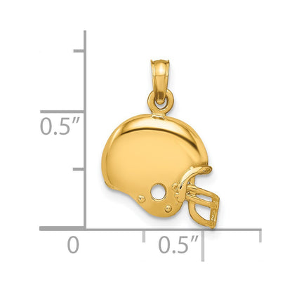 14k Yellow Gold Football Helmet Pendant for Women