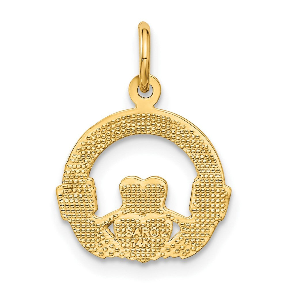 14k Yellow Gold Claddagh Charm