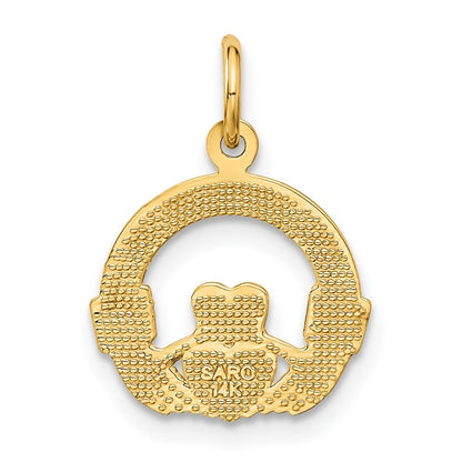 14k Yellow Gold Claddagh Charm