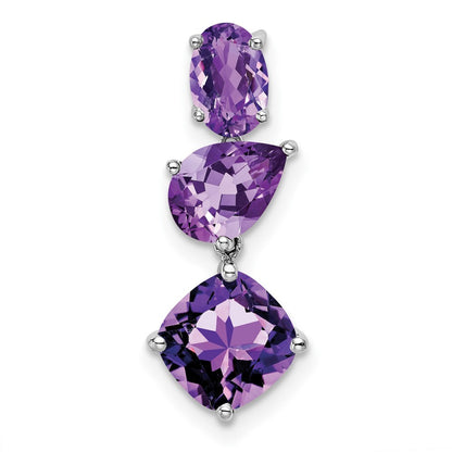 14k White Gold Amethyst Chain Slide