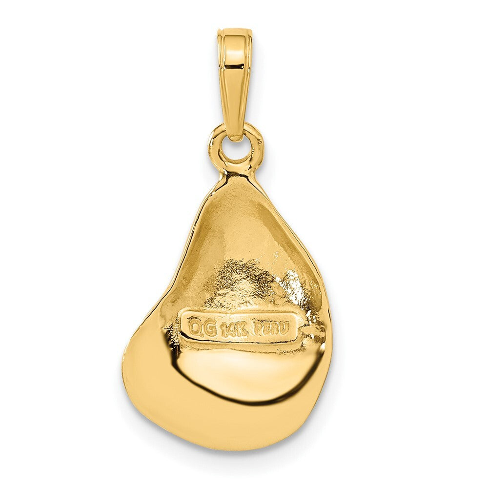 14k Yellow Gold Oyster Shell Pendant for Women