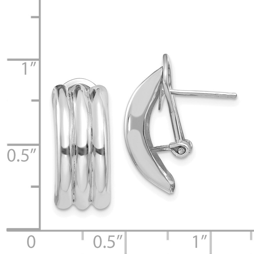 14k White Gold Omega Stud Earrings