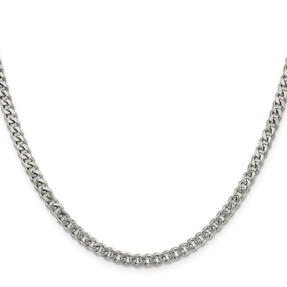 Sterling Silver Rhodium-plated 4.5mm Curb Chain Necklace