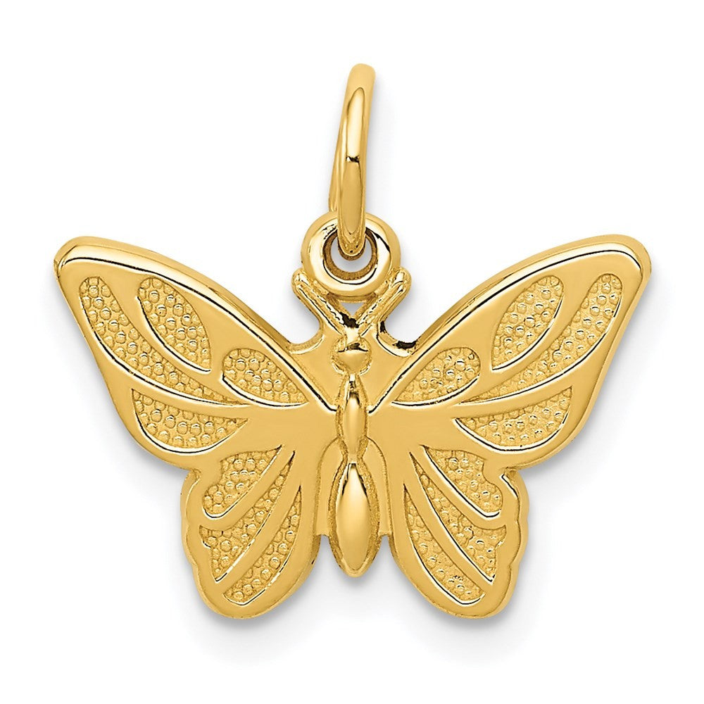 14k Yellow Gold Butterfly Charm Pendant