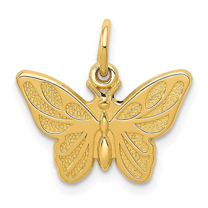 14k Yellow Gold Butterfly Charm Pendant