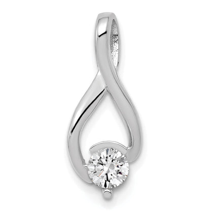 14k White Gold Fancy 5mm Diamond Slide Pendant Mtg for Women