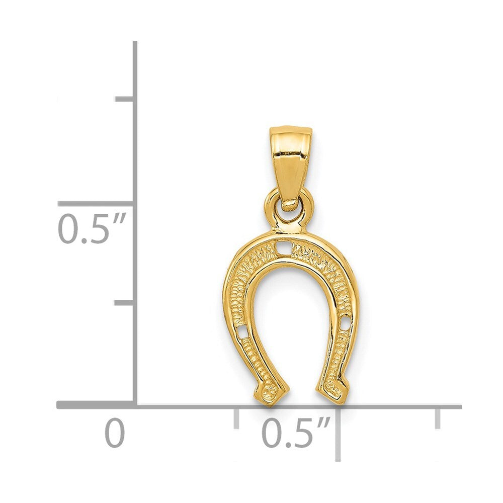 14k Yellow Gold Horseshoe Pendant for Women