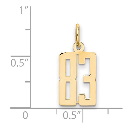14k Yellow Gold Small Elongated Number 83 Charm Pendant for Women
