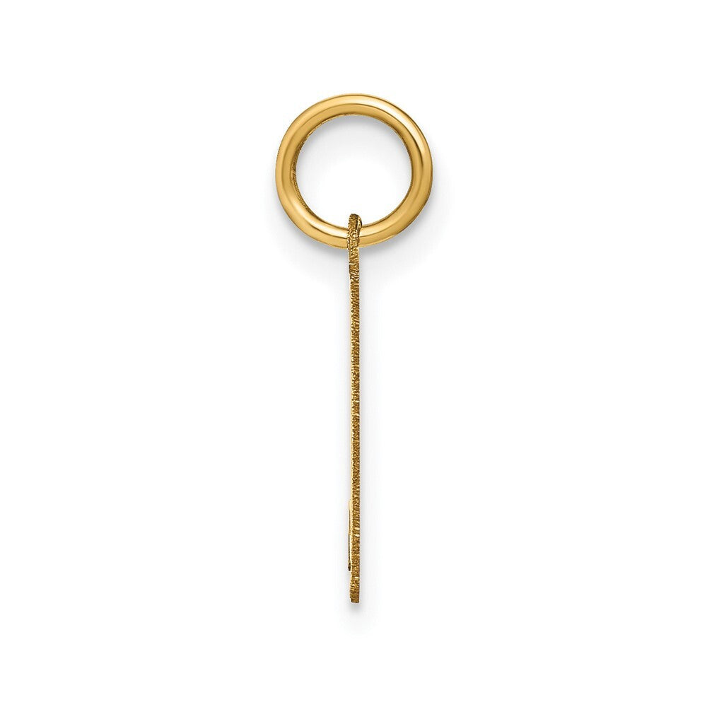 14k Yellow Gold Lower case Letter K Initial Charm Pendant for Women