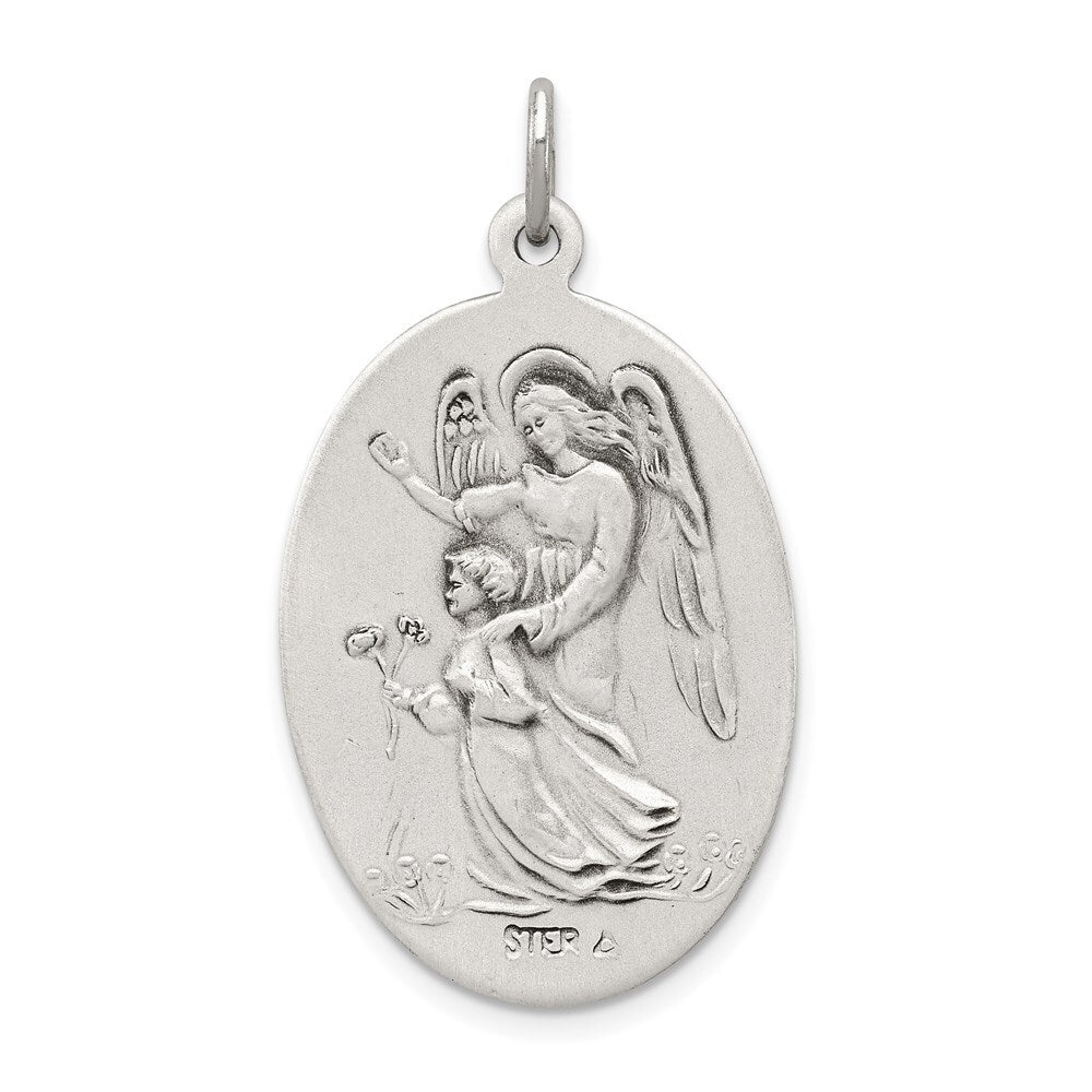 Sterling Silver Antiqued Reversible St. Michael Medal Pendant